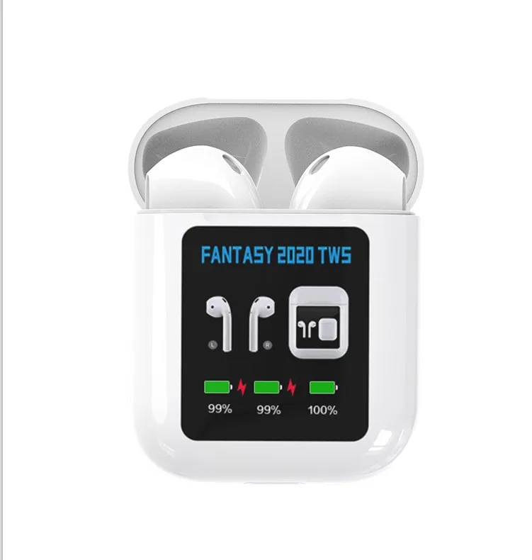 LED Display case Fantasy 2020 Wireless Earphones TWS 5.0 headphone in ear earbuds Stereo sport headset with wireless charging