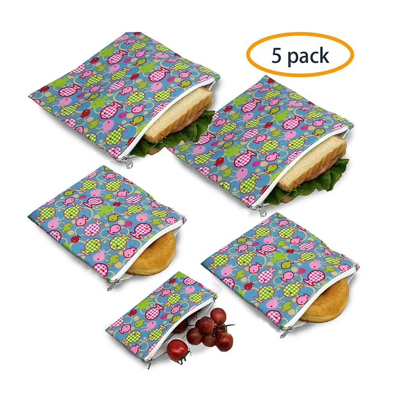

Reusable Sandwich Bags Custom Quick Dry Cloth Baggies High Quality Snack Bags for Kids School Lunches