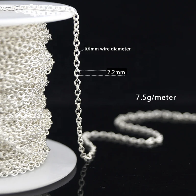 Wholesale available stock for women customized jewelry 925 sterling silver cable chain necklace