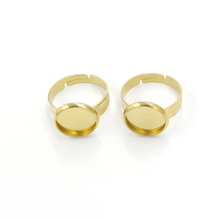 

12mm Silver Gold Color Stainless Steel Ring Base Support Accessories settings for Jewelry Making