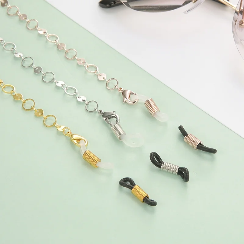 

Trendy Women Circle Sunglass Big Chain Eyewear Decorative Hanging Metal Chain Gold Plated Sunglass Eye Glass Chain Holder, As shown