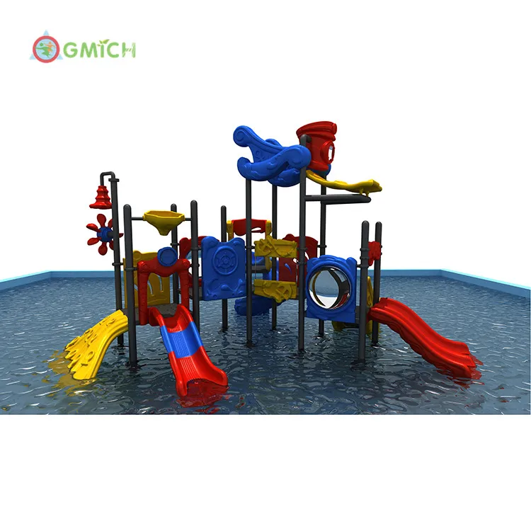 

Best selling waterslide fiberglass triple playground slide tunnel palace playground JMQ-006102