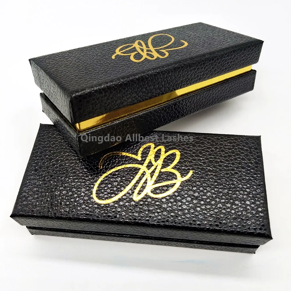 

Qingdao Lashes Supplier Wholesale Private Label Custom Design New Luxury Black Eyelash Packaging Box with gold stamping logo