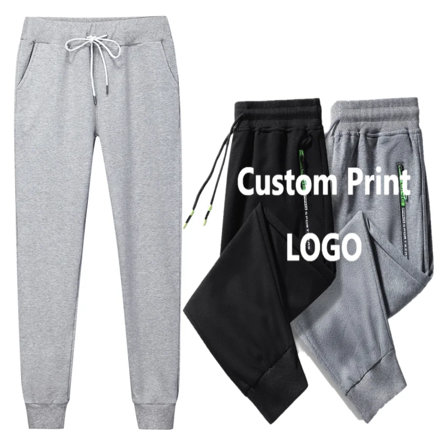 

Custom Training Jogging Sportswear Pants Elastic Zipper Unisex Cotton Blank Joggers for Men