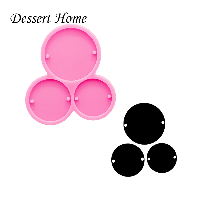 

DY1370 Super Glossy 3-hole Circle Mold, Round Resin Crafting Silicone Mold to Make Crafts with Epoxy Art Diy, Pink