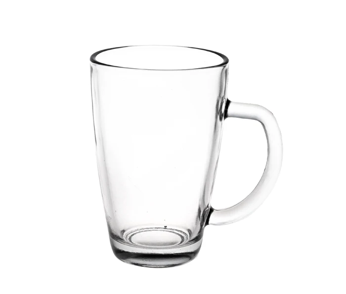 

11oz 320ml glass coffee mug customized decal glass mug coffee cup with handle, Clear