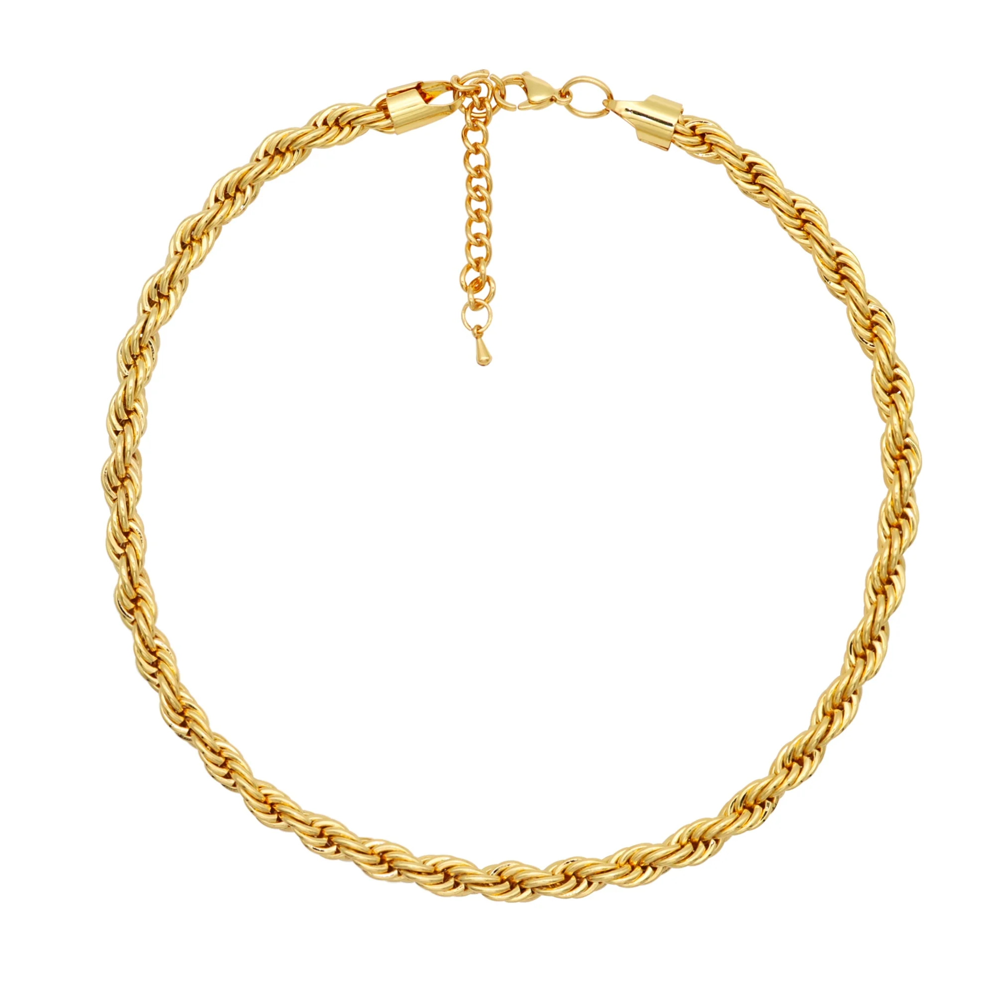 

Chris April New arrivals fashion jewelry PVD gold plated 316L stainless steel rope chain necklace for women