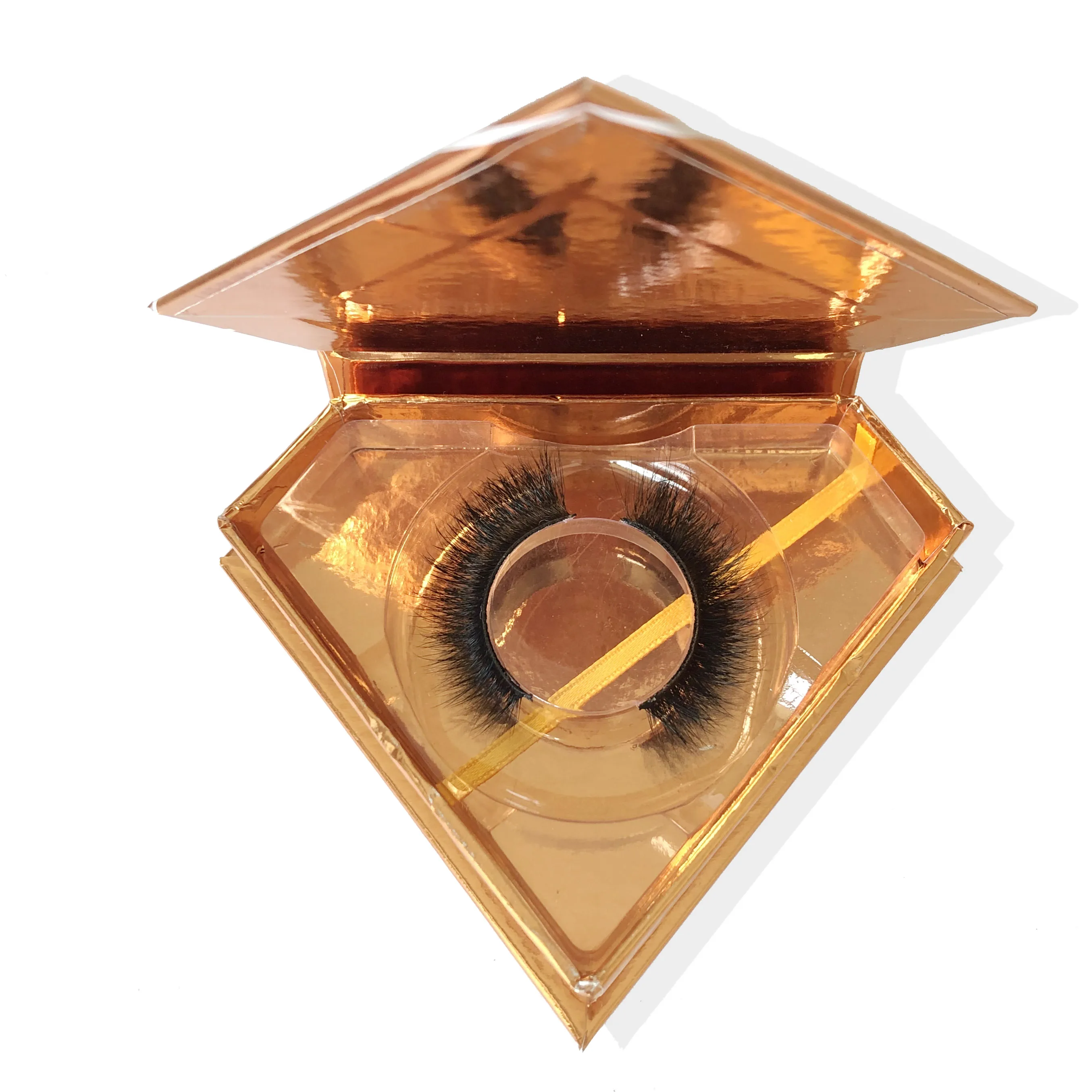

iShero 3D full strip mink natural eyelashes with rose gold diamond box wispy cat eye 3d mink eyelashes