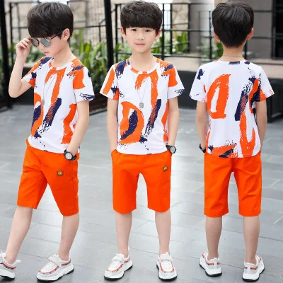 

Children clothing designer summer Sunny handsome teen clothing sets for boy Teen boy suits clothes for kids
