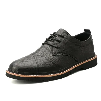 

2021 Lace-up Waterproof Newest Stylish Leather Mens Loafer Dress Shoes