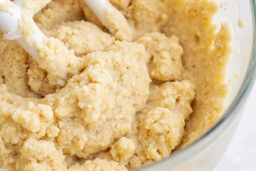 Close-up of sourdough discard being mixed into cinnamon roll dough, showing the texture and consistency