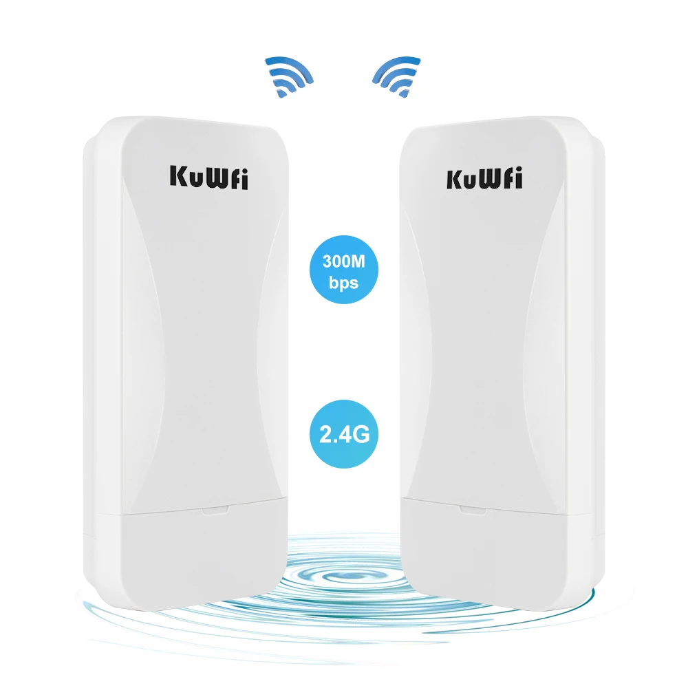 

1-2km long range KuWFi 2.4G 300Mbps outdoor CPE 8dBi antenna Pont sans fil point to point wireless bridge for farm