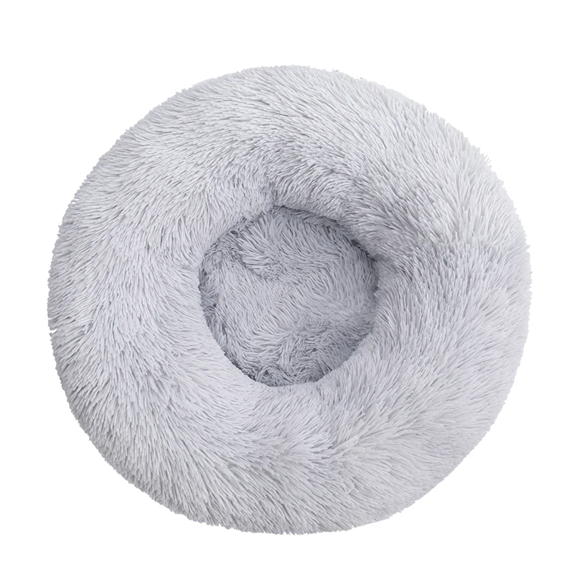 

Comfortable Faux Fur Washable Donut Dog Cat Bed Fluffy Customised Dog Bed Luxury Dog Bed, Multi macaron colors