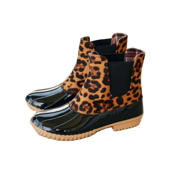 

Hot style waterproof boots WISH amazon round head single boot 43 plus size, As shown in figure