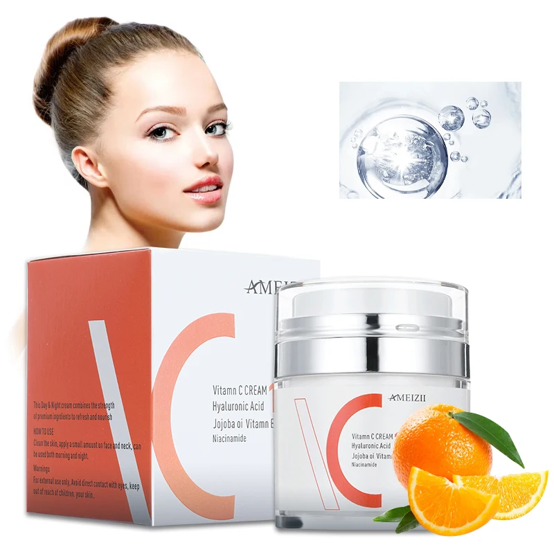 

OEM ODM Creme Blanchissante Vitamin C Whitening Cream Anti Aging Wrinkle Acne Dark Spot Remover Black Skin Bleaching Face Cream