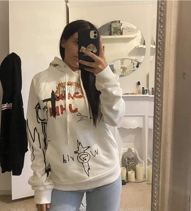 

Spring Fashion Clothing 2021 Letter Printed Hooded Women's Hoodies Fleece Two 2 Piece Pants Sets Woman Tracksuits Sweatsuit Set, White,green,pink,orange,gray,black,purple
