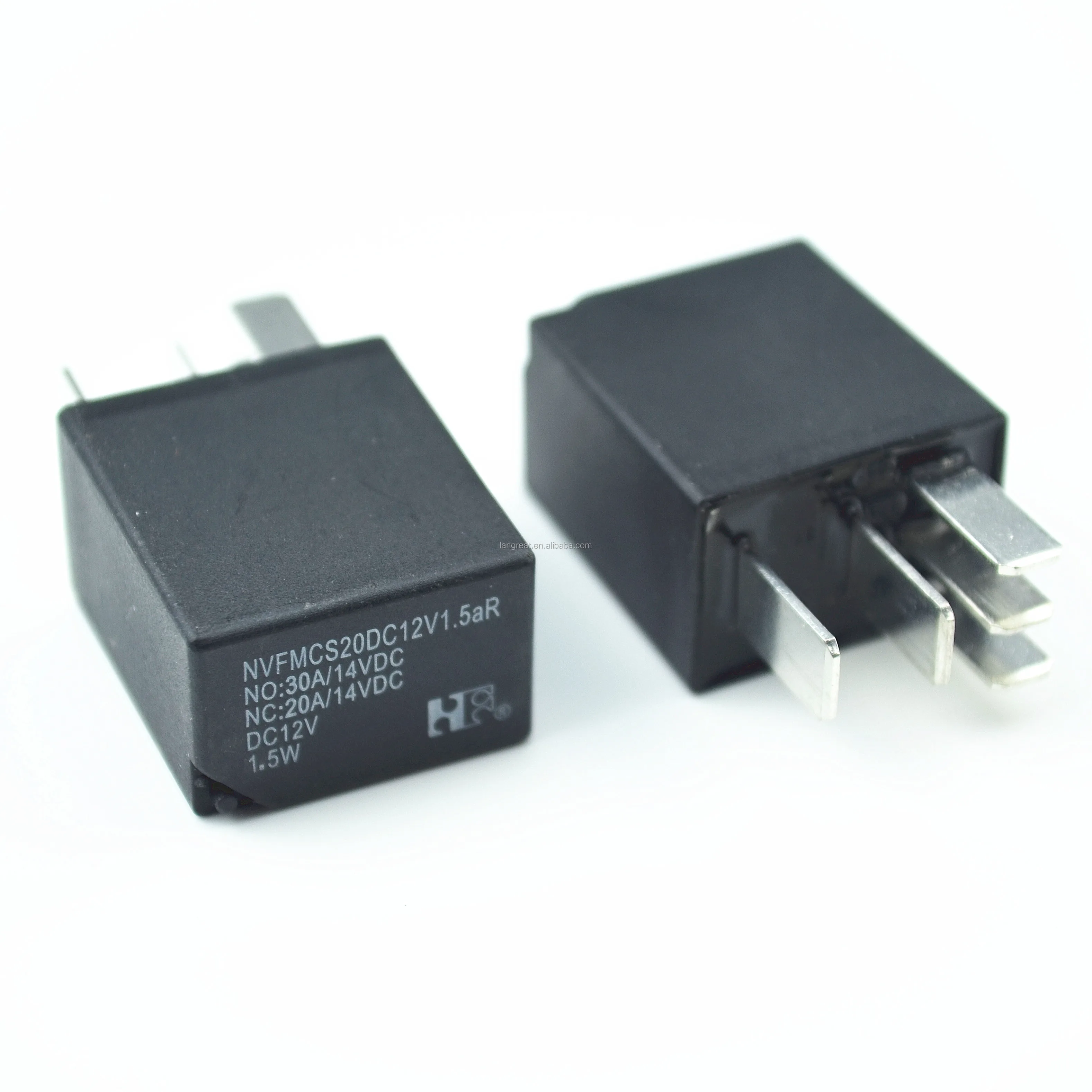 Lot De 2 Relais De Puissance Automobile 5 Broches - 12V CC - 25A - Pour Circuits électriques Voiture - Modèle NVFMCS20DC12V1.5aR