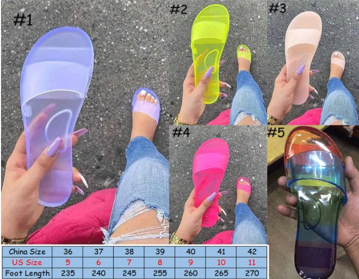 

2021 Fashion women clear pvc jelly sandals summer crystal clear jelly sandals slipper, Can be customized