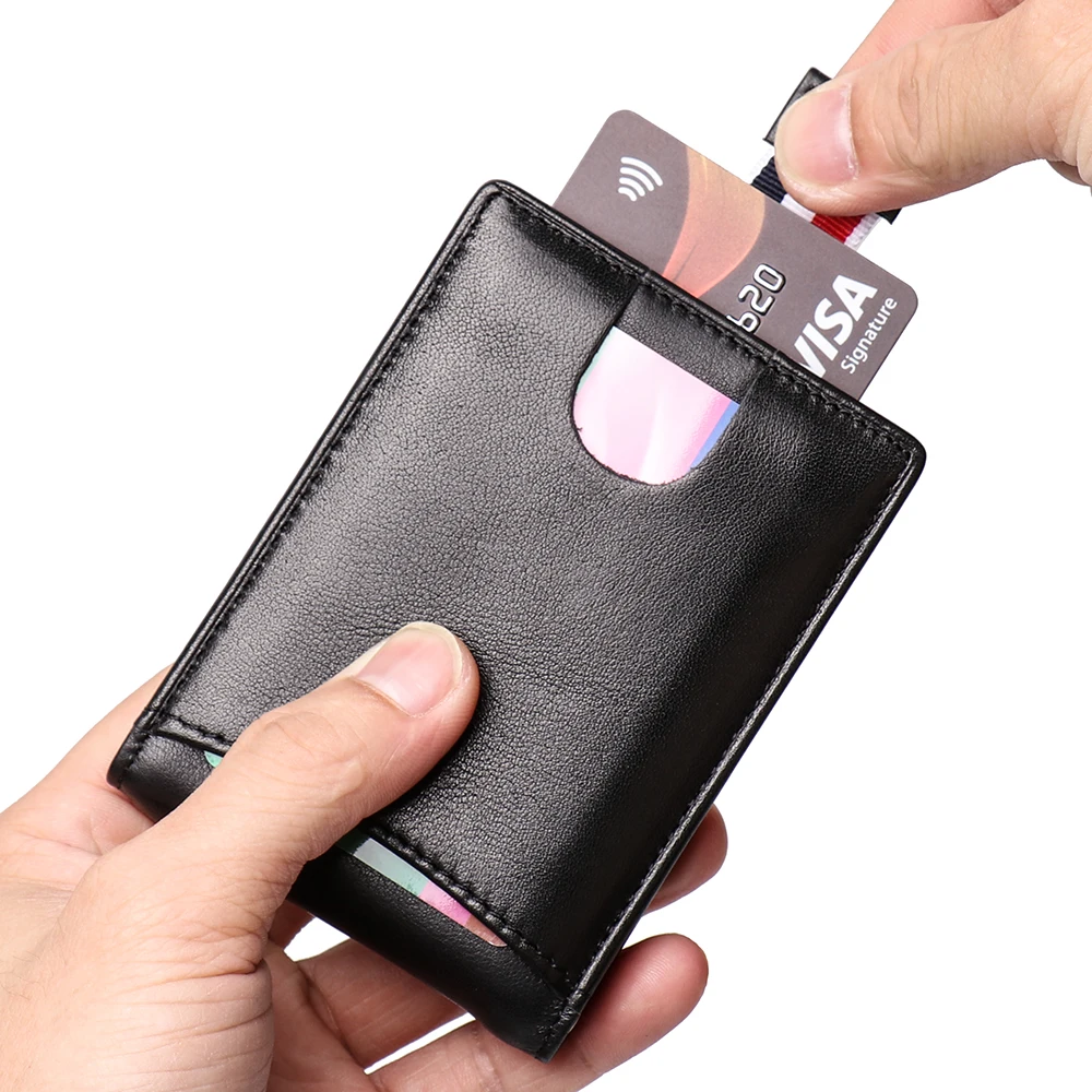 

Full grain genuine leather wallet for men RFID blocking men card holder
