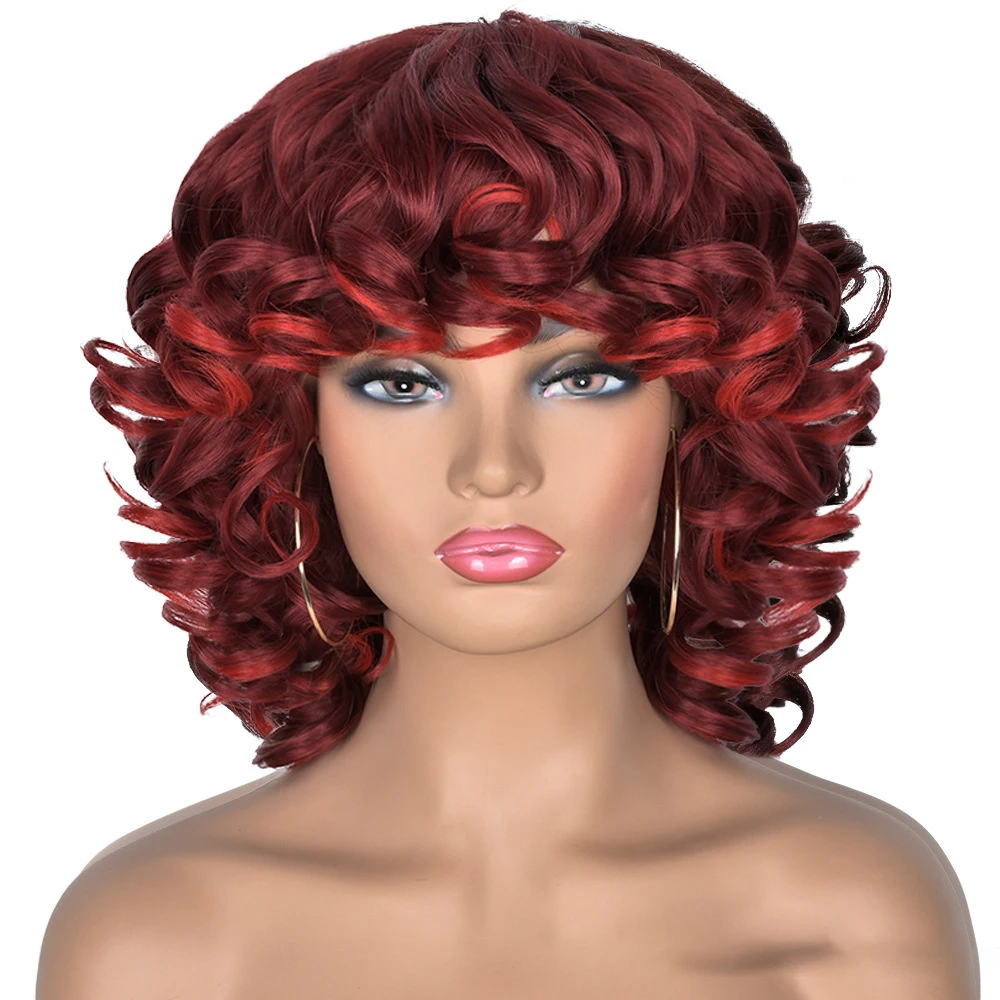 

hot selling toupee European and American female allure romance wigs short hair gradient Roman roll synthetic hair wig