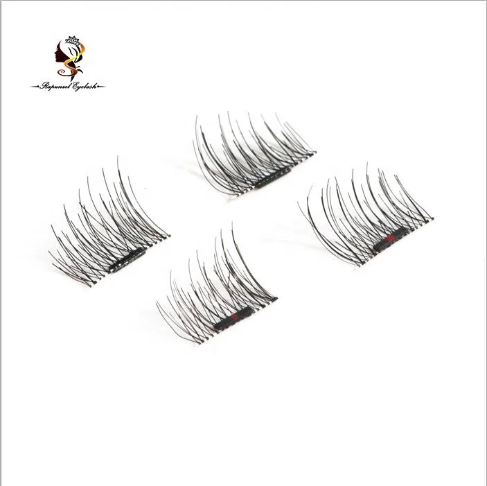 

High Quality Hard Magnet Eyelash,Silk half Lash Single Magnetic lashes4pieces/Pair, Black