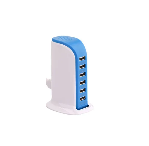 

DP UK Multi-function 2.0 quick chariing 6 USB Port Charger Mobile Tablet Fast Charge, Blue black pink