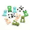 100 Pieces Assorted Kawaii Cartoon Animal Resin Flatback Cabochons 3D Resin Panda Frog Rabbit Licorne Slime Charms Hairpin DIY