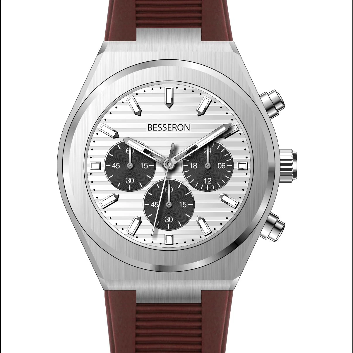 

Besseron high quality silicon strap custom logo chronograph watches for men, Customized colors