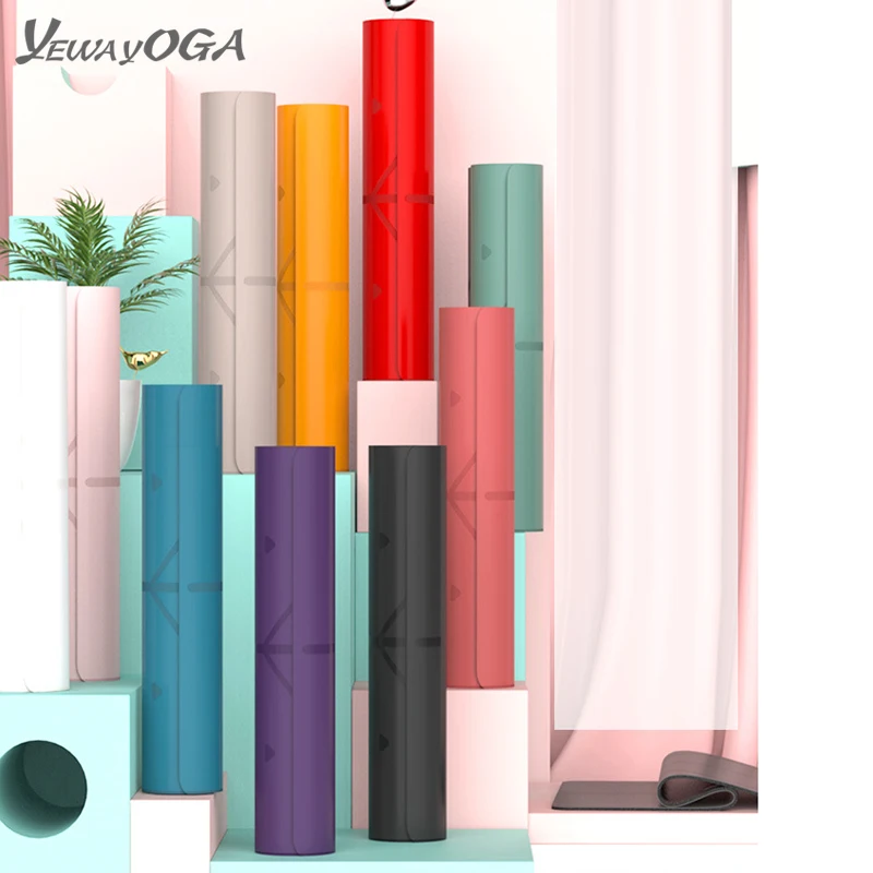 

Yewayoga New Golden 4mm 5mm Yoga Mat Anti-Slip High-End Certificated Eco Custom logo Pu Nature Rubber Printed Yoga Mat