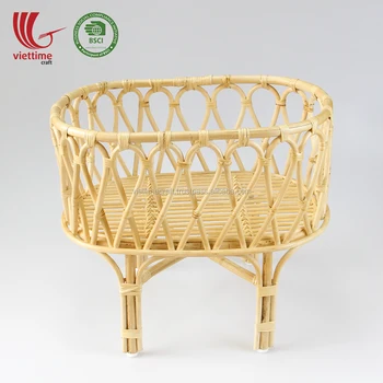 rattan doll crib