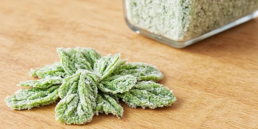 Mint chocolate truffles made with freeze dried mint