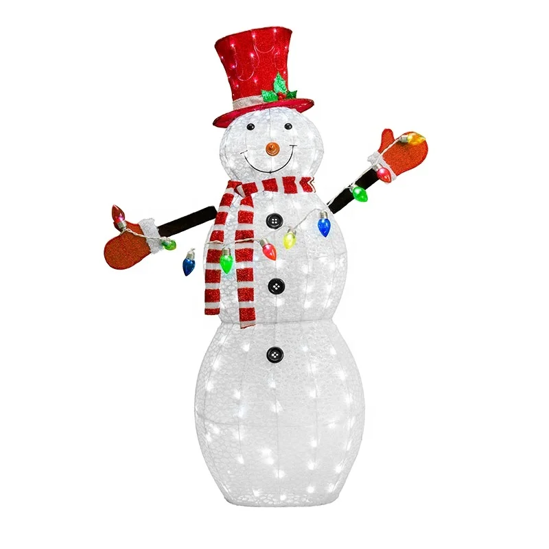 52in 115L Twinkle LED glitter snowman christmas motif lights for outdoor decor