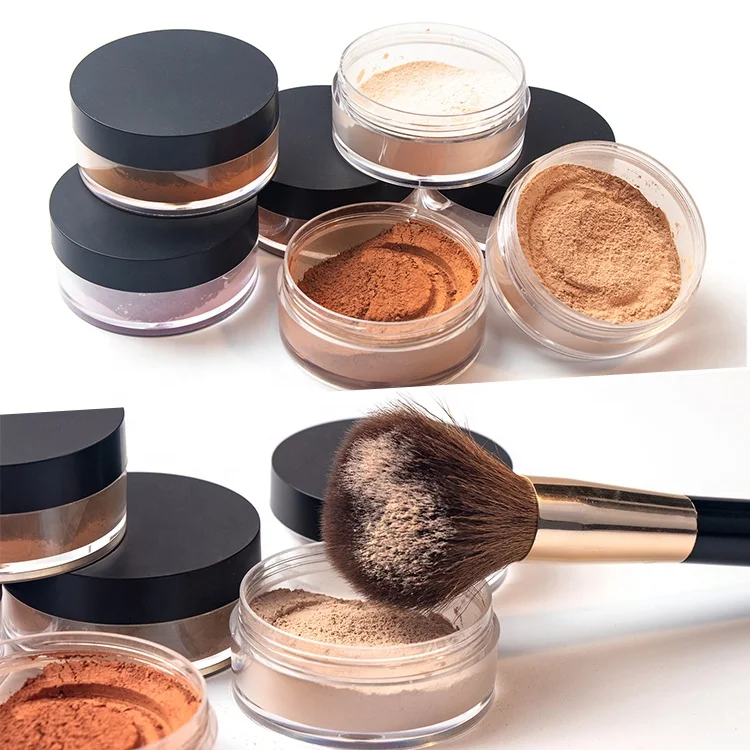 

New Vegan Loose Setting Powder Makeup Loose Face Powder Round Plastic Box Loose Powder