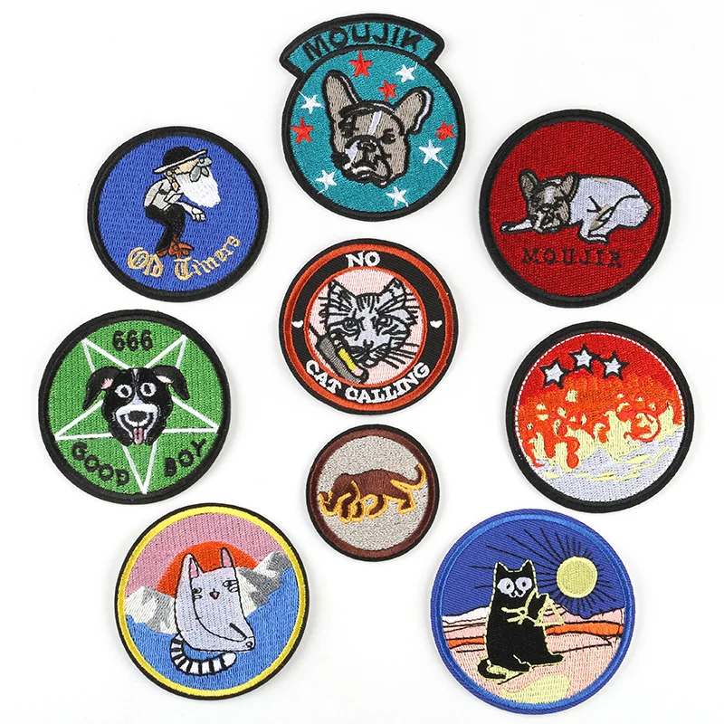 

Embroidered cloth paste high-end clothing accessories round patch paste cartoon computer embroidery logo