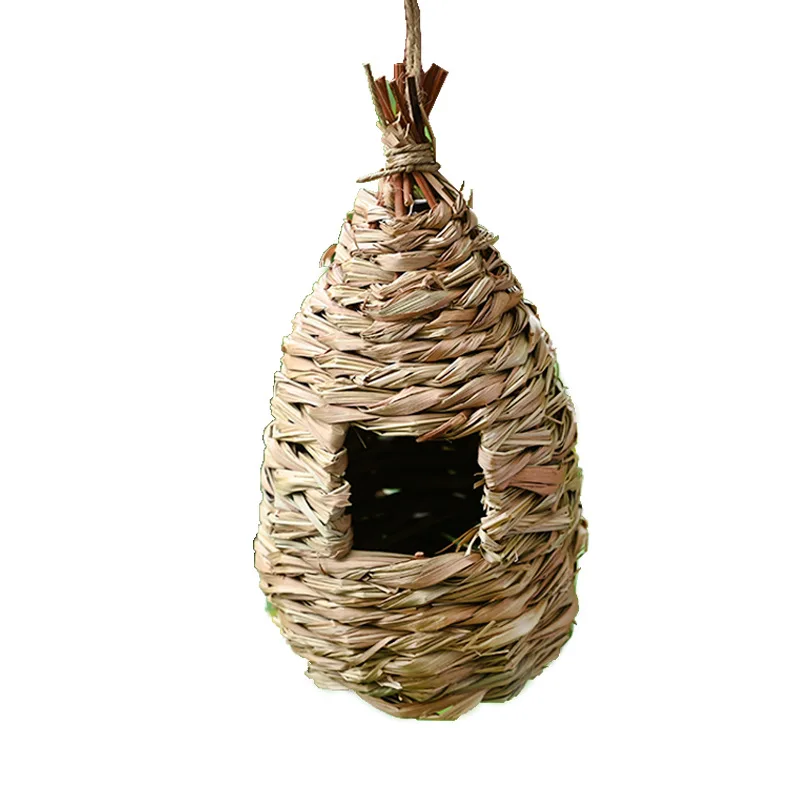 

Natural Grass Hand Woven Hummingbird House Humming Bird Nest For Outdoor Hanging, Orange