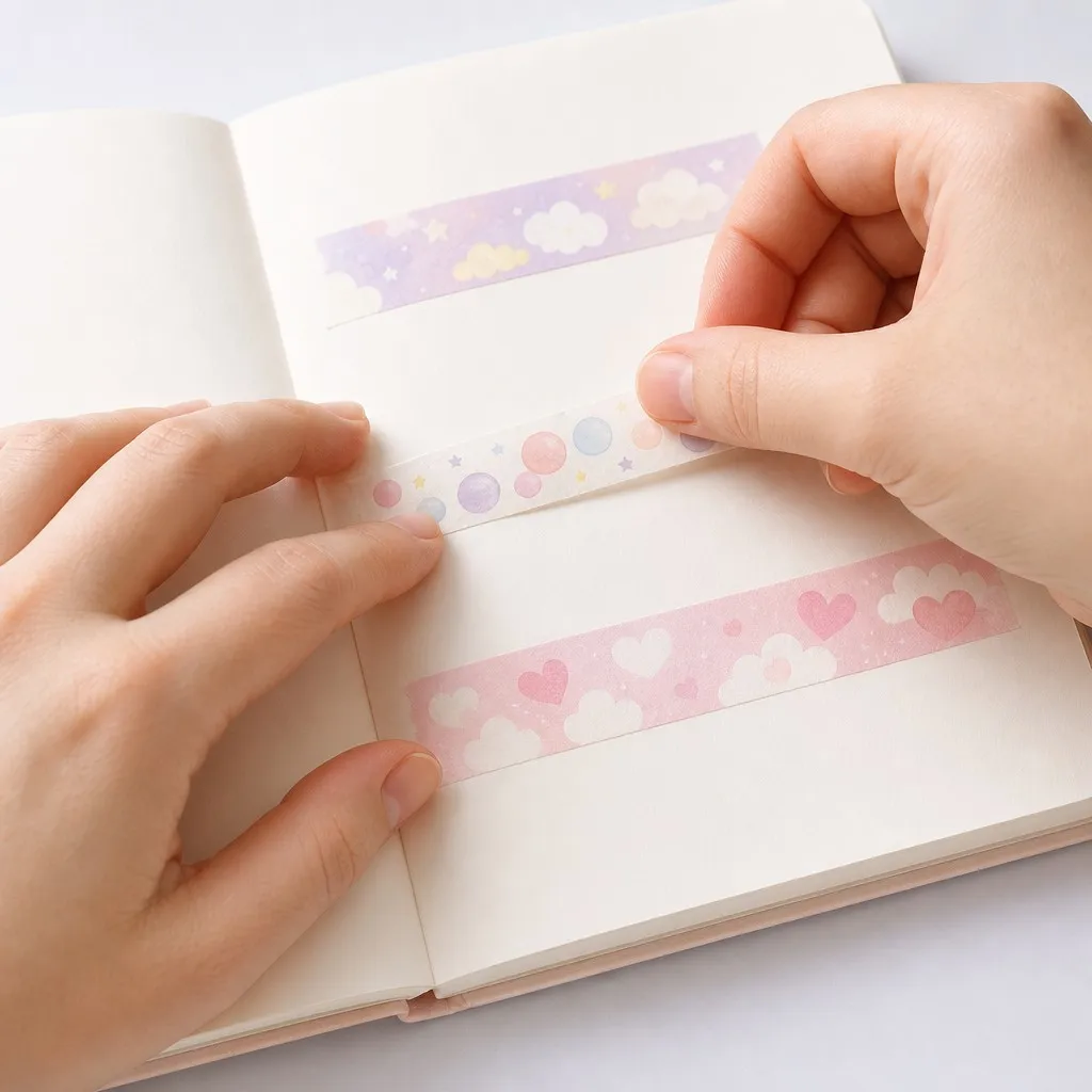 Hands applying tape detail widescreen