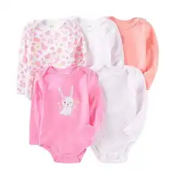 Baby Girls' 5-Pack Variety Onesie Bodysuits Baby P