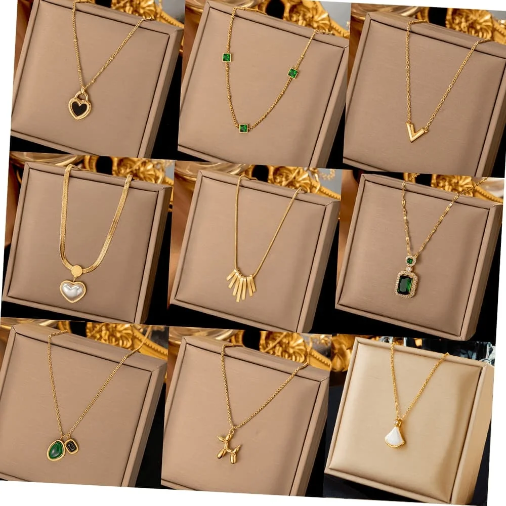 

MARONEW Custom Wholesale Fashion Jewelry Stainless Steel 18k Gold plated Necklaces copper Women Bulk Mix