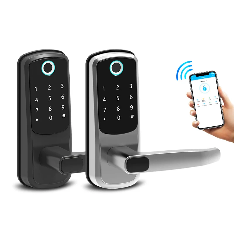

Safety Electric APP Fingerprint Card Code Combination Smart Door Lock with Touch-Screen Keypad