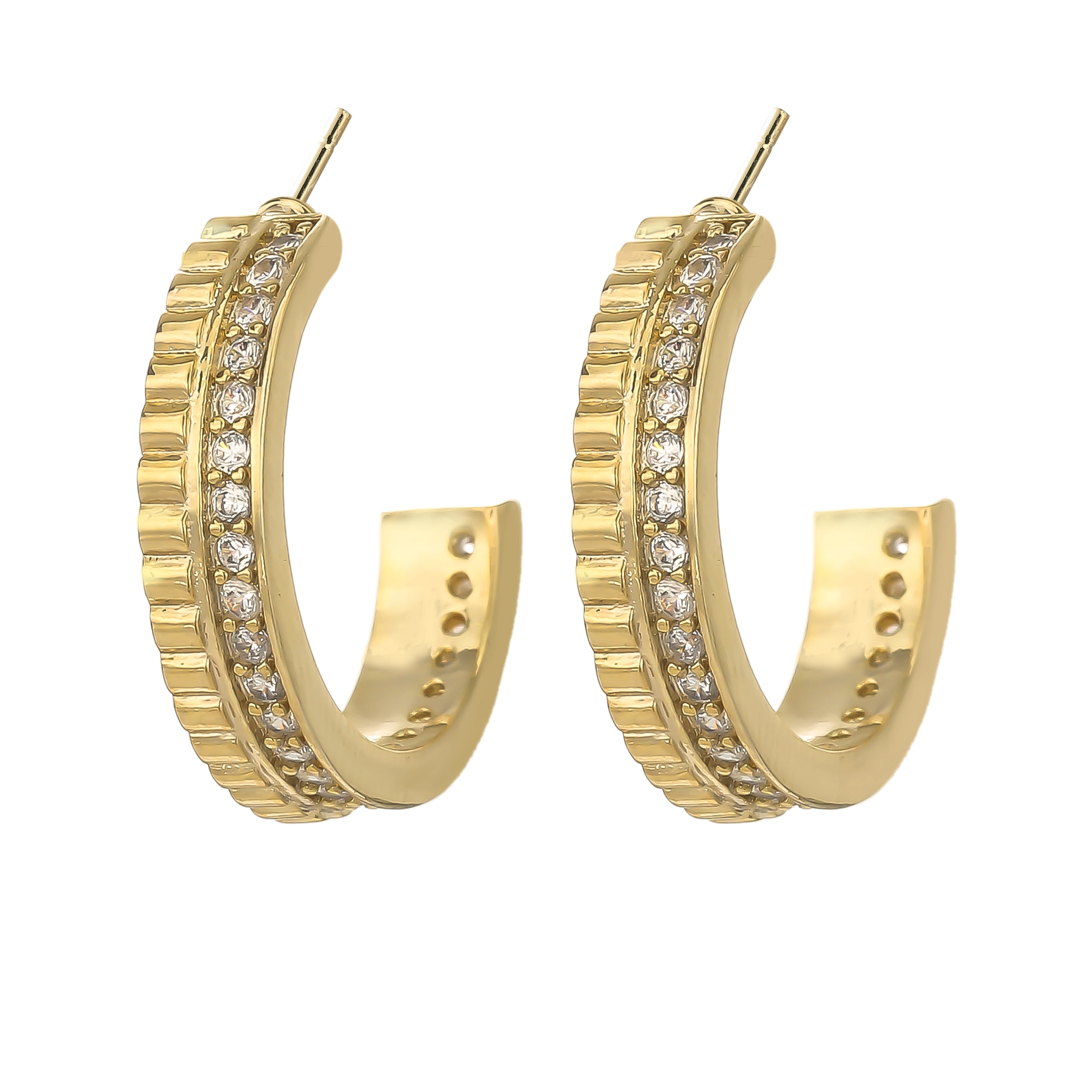 

Earrings Jewelry Gold Hoop Earrings Women Girls Duplo C Brincos Gifts Party