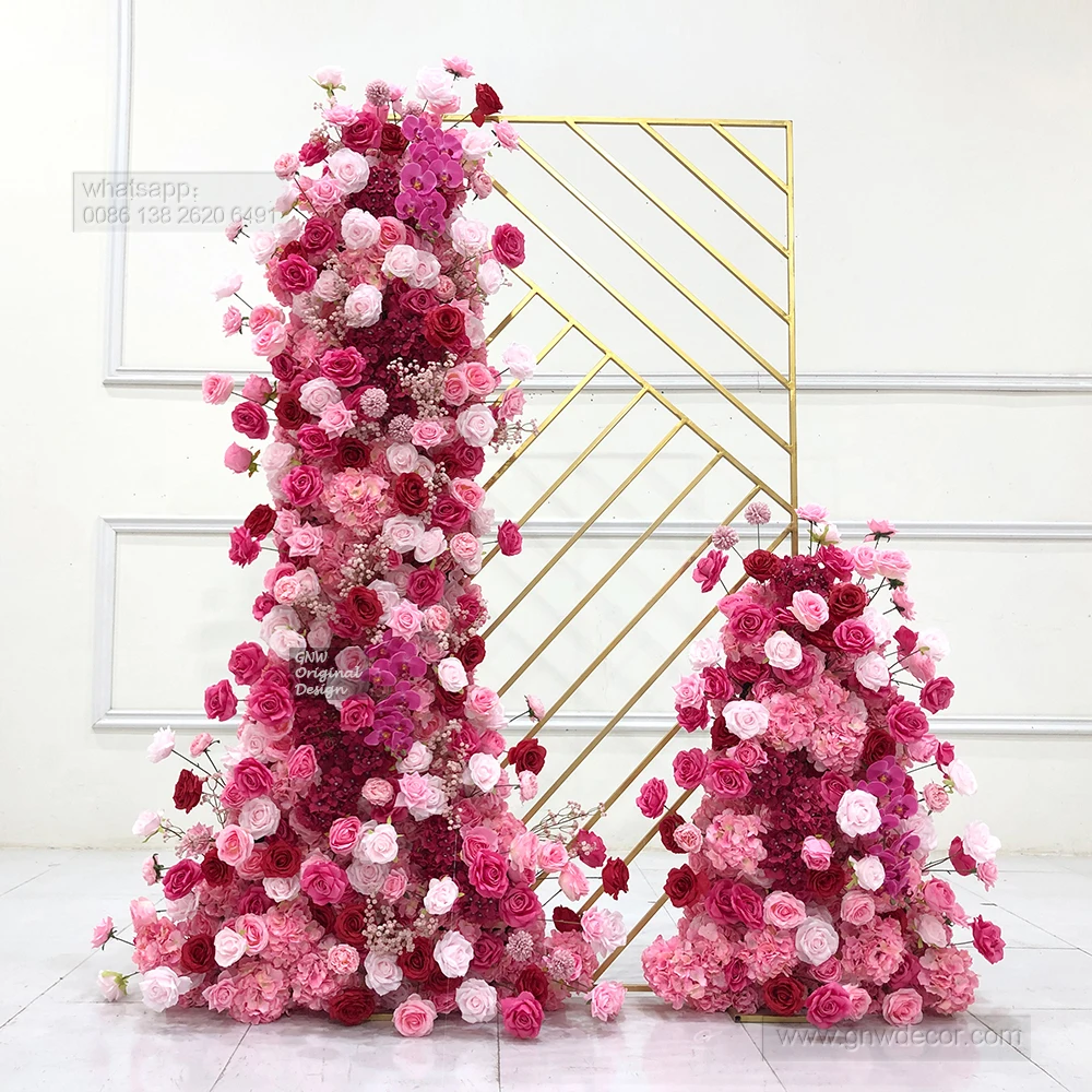Wedding Elegant pink Background  Flower Stage Decoration Flower Stage Events Arch for Wedding Background