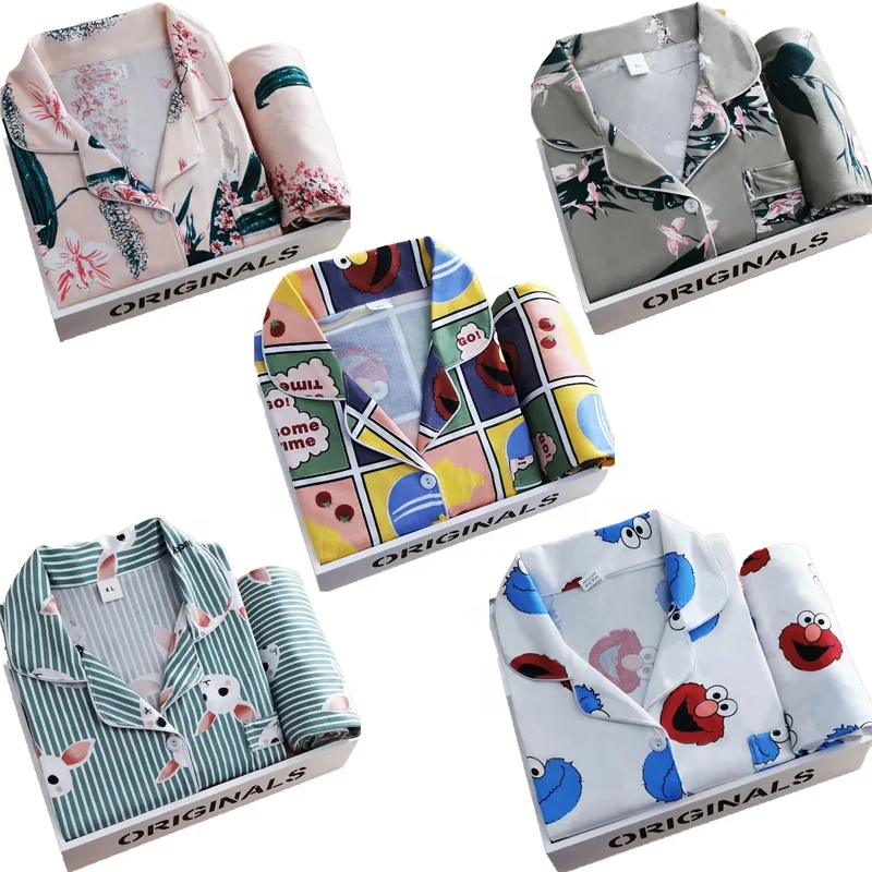 

Ladies pajamas lovely leisure spring and autumn cardigan lapel long sleeve spring and autumn winter can go out two sets of home