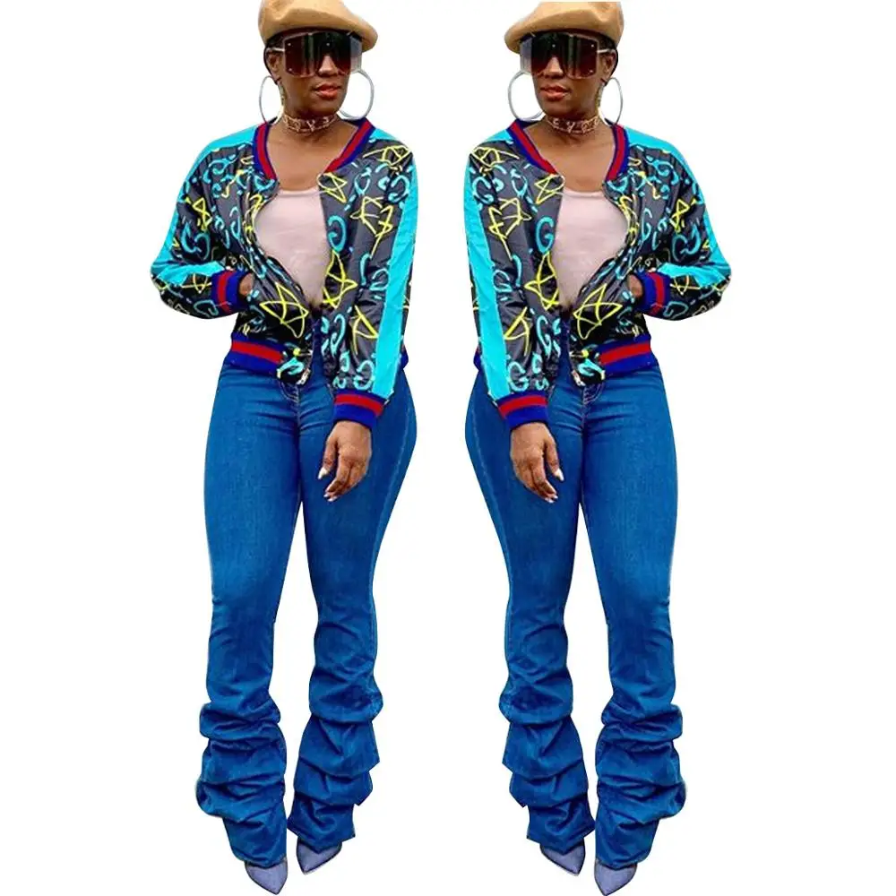 

GX142A wholesale fall ladies fashion printed causal women jacket 2021, Picture