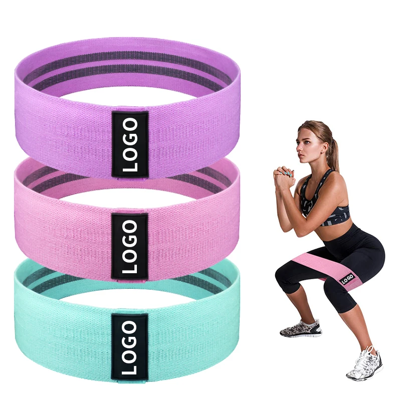 

Low MOQ Yoga Resistance Bands Set Booty Band Gym Exercise Hip Training Equipment Fabric Elastic Band For Fitness, Customized color