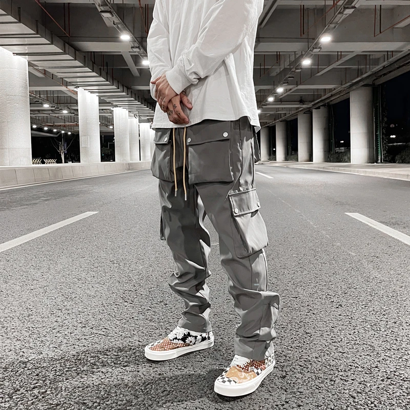 

High street popular multi-pocket functional cargo casual trousers men's and women cargo pant mens denim cargo jeans pants