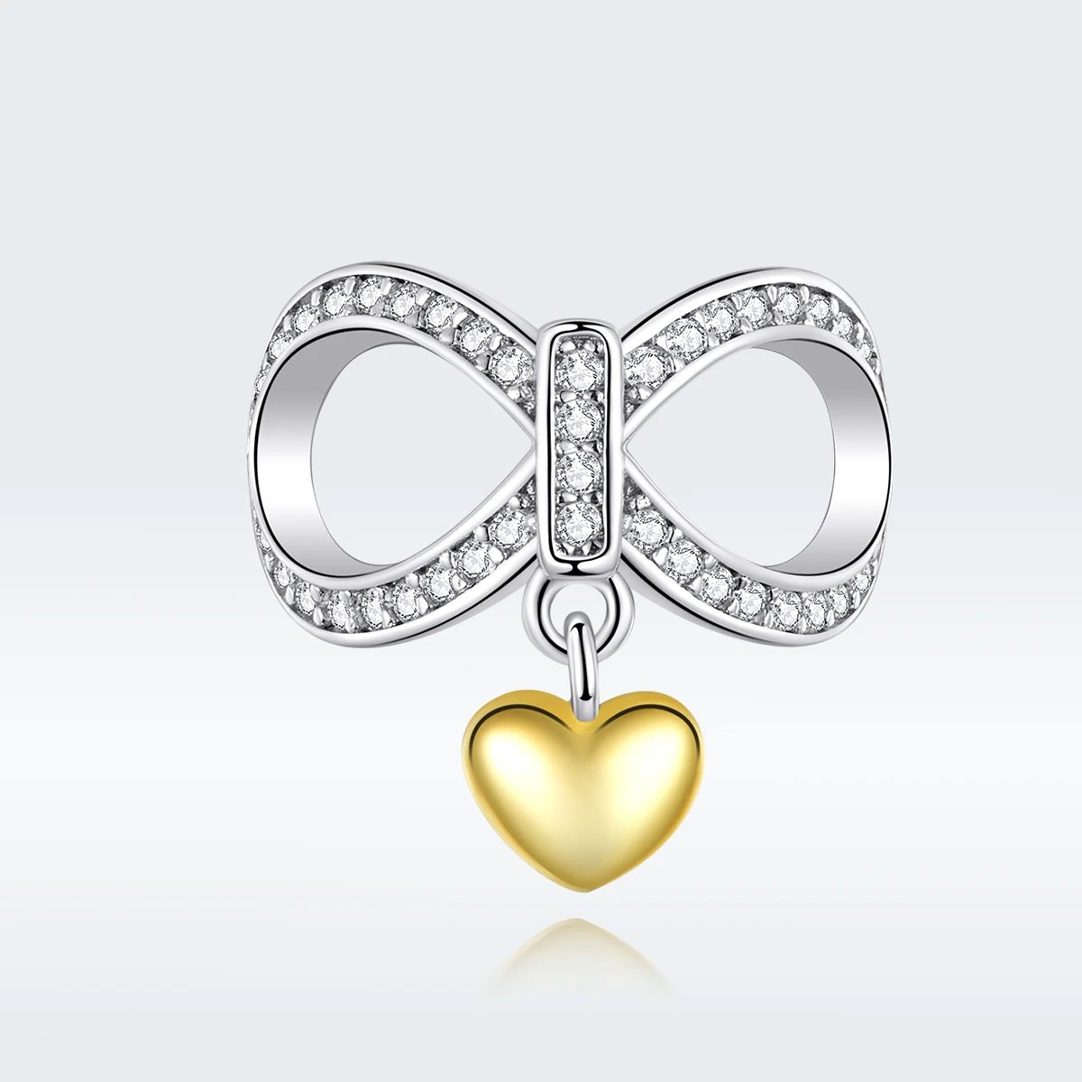 

Infinity Love with Heart Charm for Women Jewelry Making Fit Original Bracelet 925 Sterling Silver Accessories