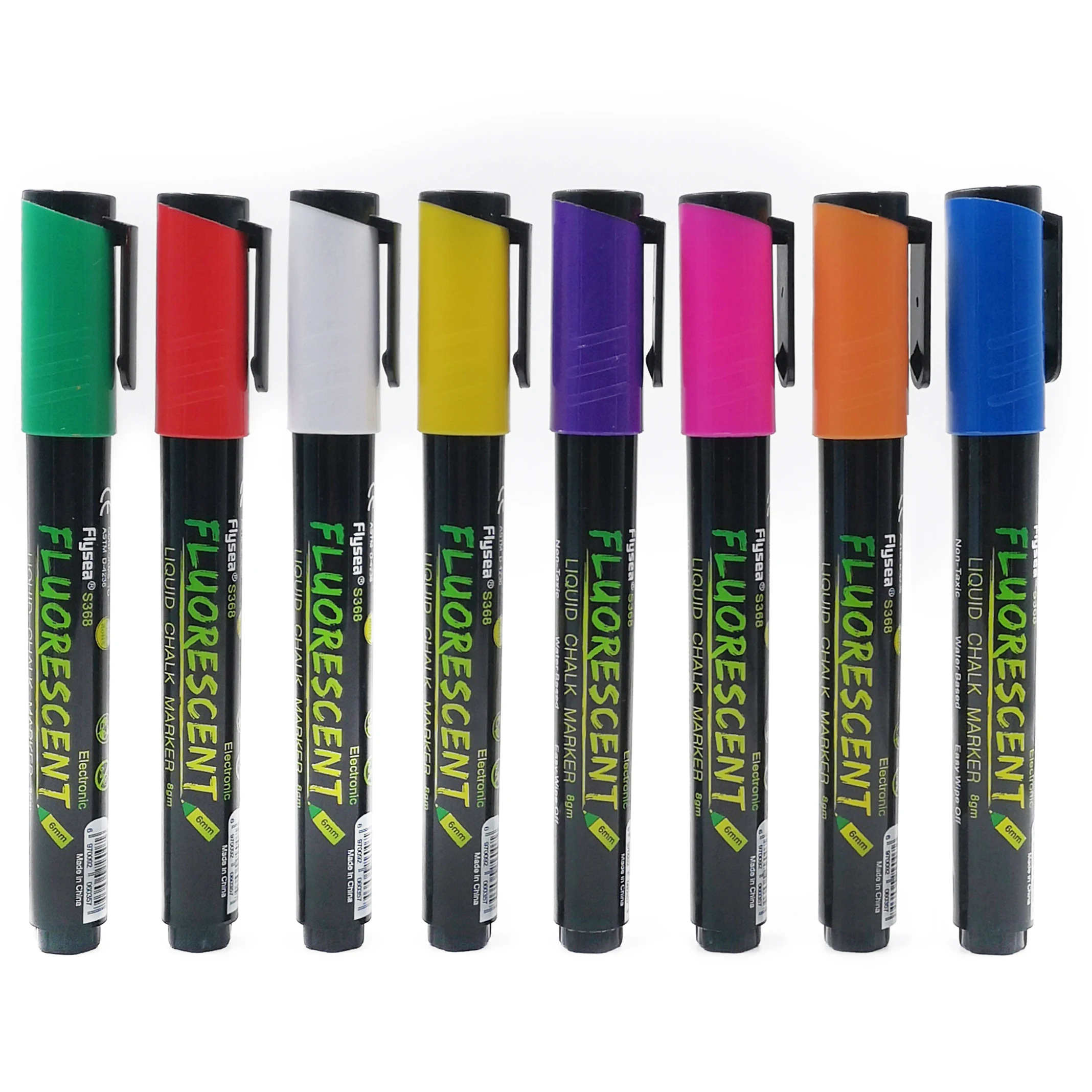 Flysea Non-toxic Liquid Chalk Marker Dry Erase Marker With Brush LED Board Marker Pen