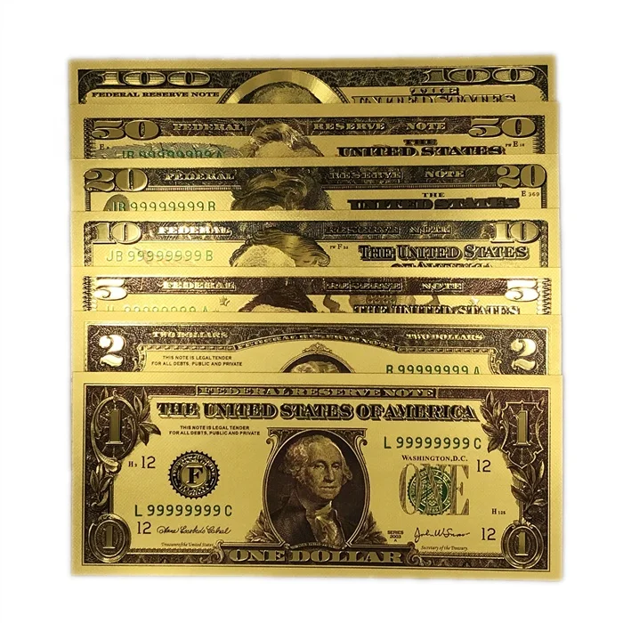 
GS-18203 PET Gold Dollar Bill High Quality Gold Banknote For Special Gift 