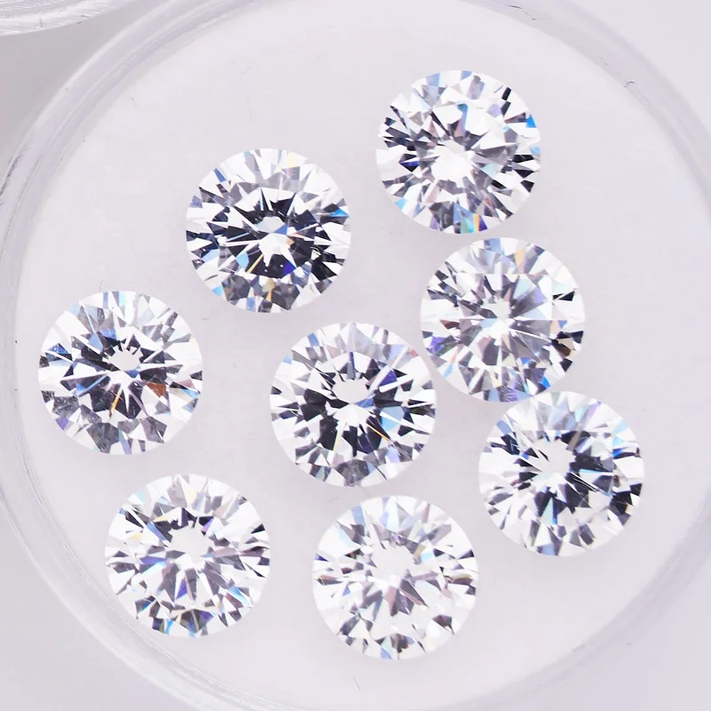 

3A high quality 0.8mm-2mm white color round shape synthetic cubic zirconia brilliant cut factory prices loose gemstone, Lavander champagne white cz gemstone