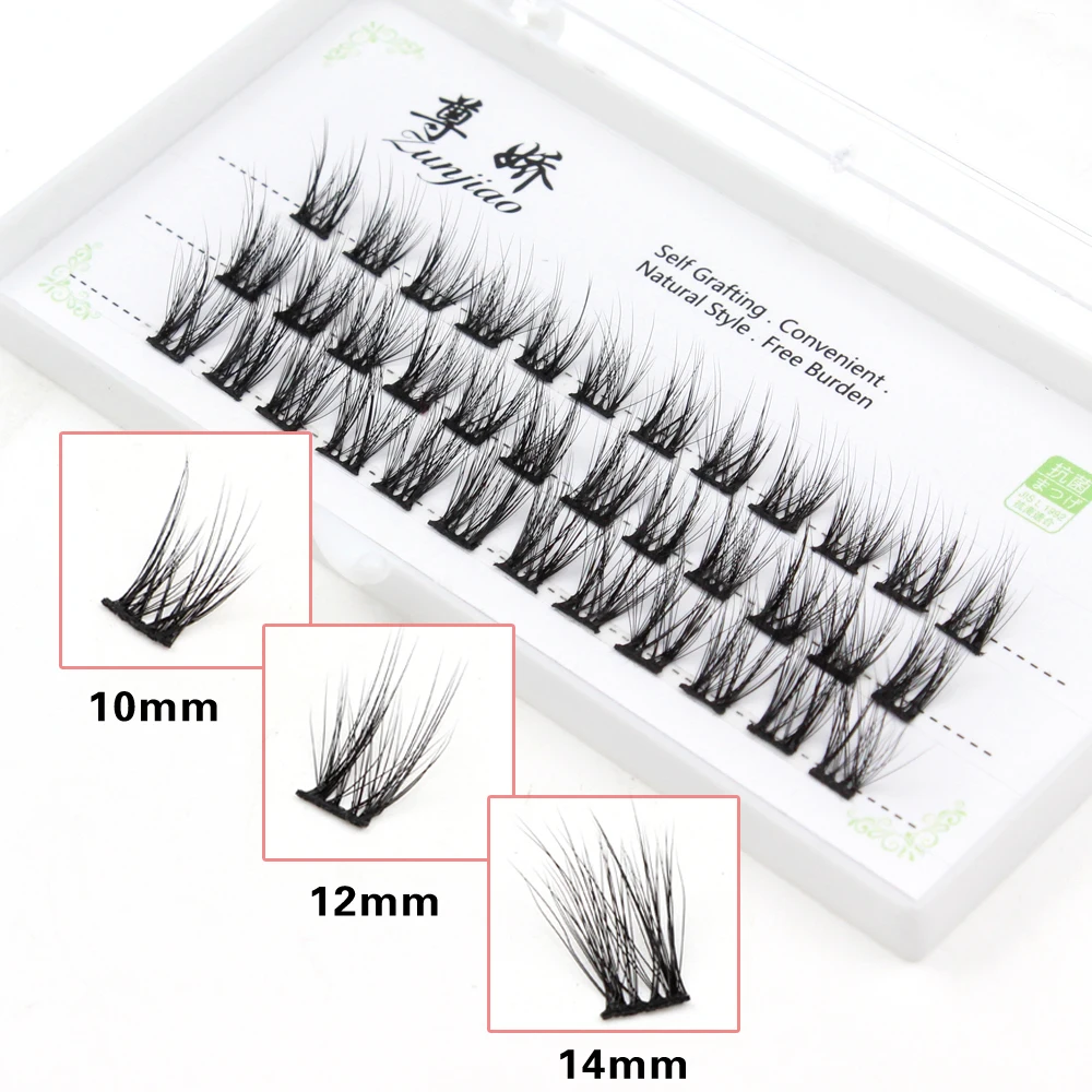 

New DIY eyelash strips semi permanent eyelash extension mixed size 3D fluffy pre-cut segment eyelash, Natural black